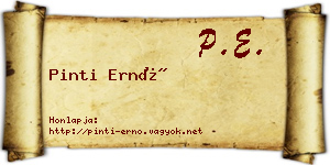 Pinti Ernő névjegykártya